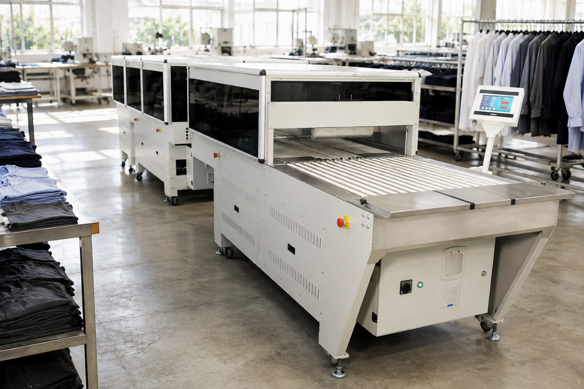 EPA AKIN machine in a clothing factory setting