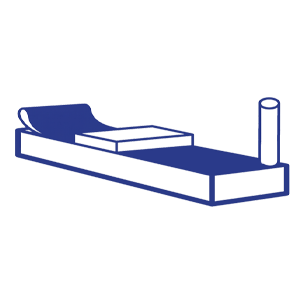 Blue Cutter icon on white background