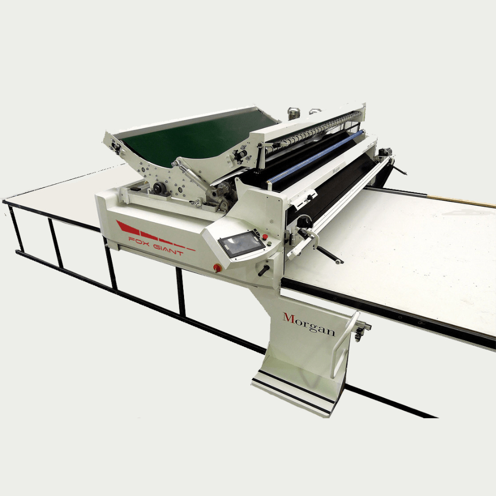 Morgan Tecnica 'Fox Giant' spreader machine on white background