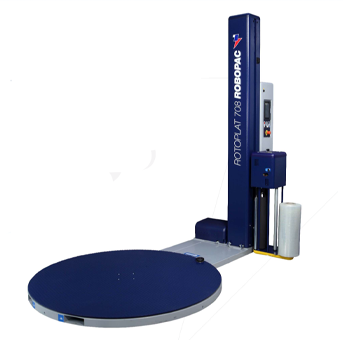 industrial stretch wrapper machine on white background