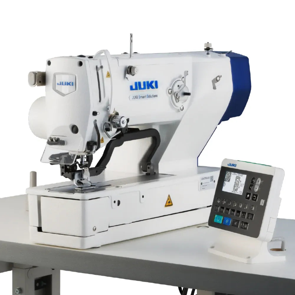 Juki LBH-1790ANS buttonholer machine on a white background