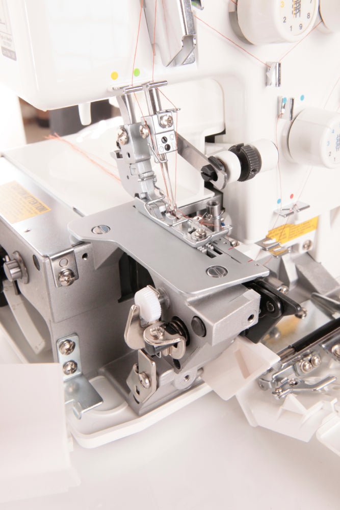 Juki MO-644 closeup of needle plate