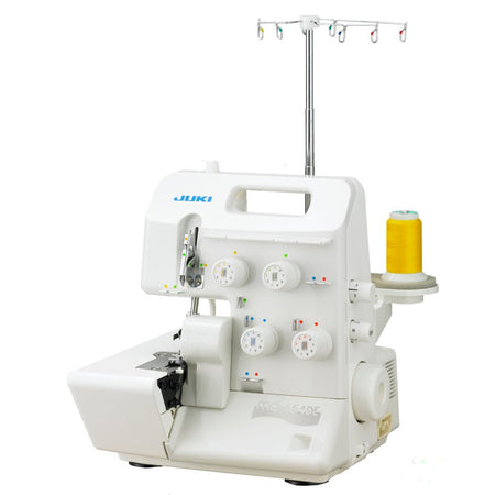 White Juki MO-645DE sewing machine on a white background
