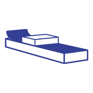 blue spreader icon on white background
