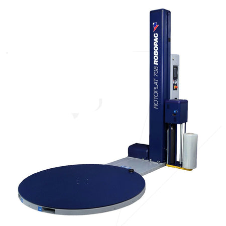 Rotoplat 708 semi-automatic stretch wrapper machine on a white background