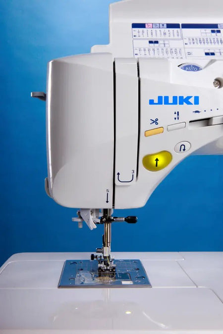 close up of Juki Exceed HZL-F400 needle plate