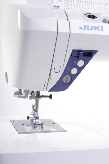 close up of needle and presser foot on a Juki HZL-G220