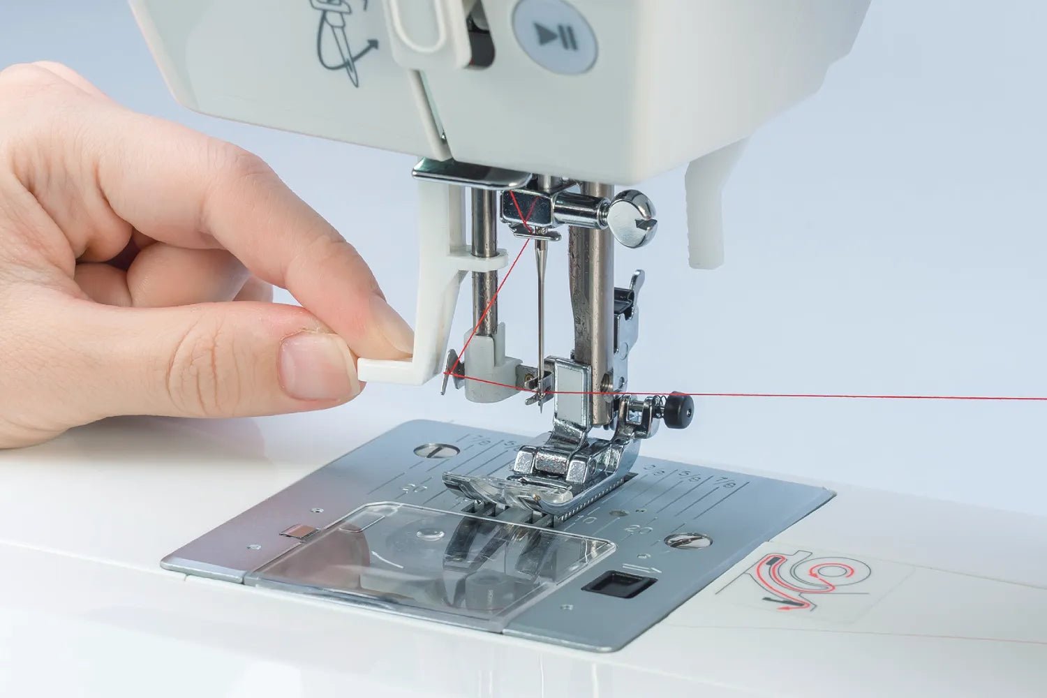 close-up of a Juki HZL-HT710 needle threader