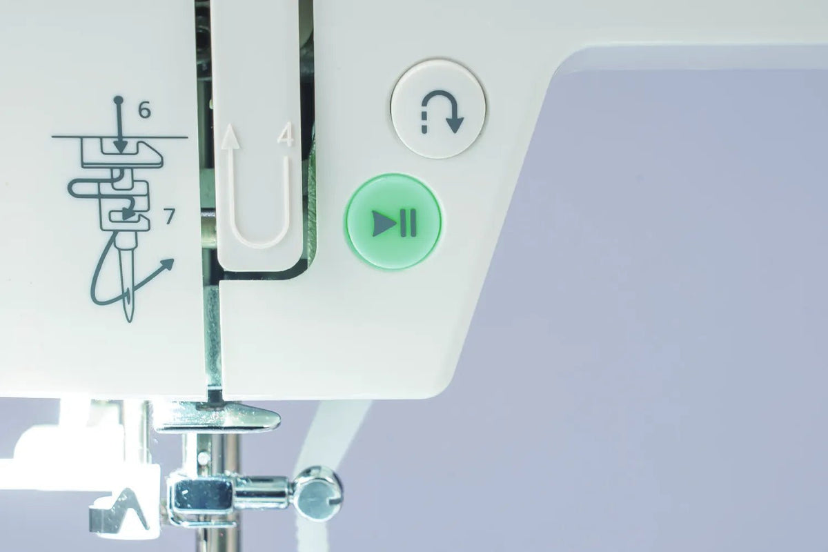 close-up of close-up of a Juki HZL-HT740 buttons