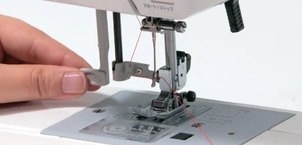 close-up of a Juki HZL-LB5020 auto needle threader