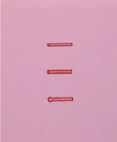 three different stitch patterns from a Juki HZL-LB5020 