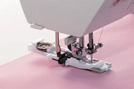 close-up of Juki HZL-LB5100 1-step buttonhole