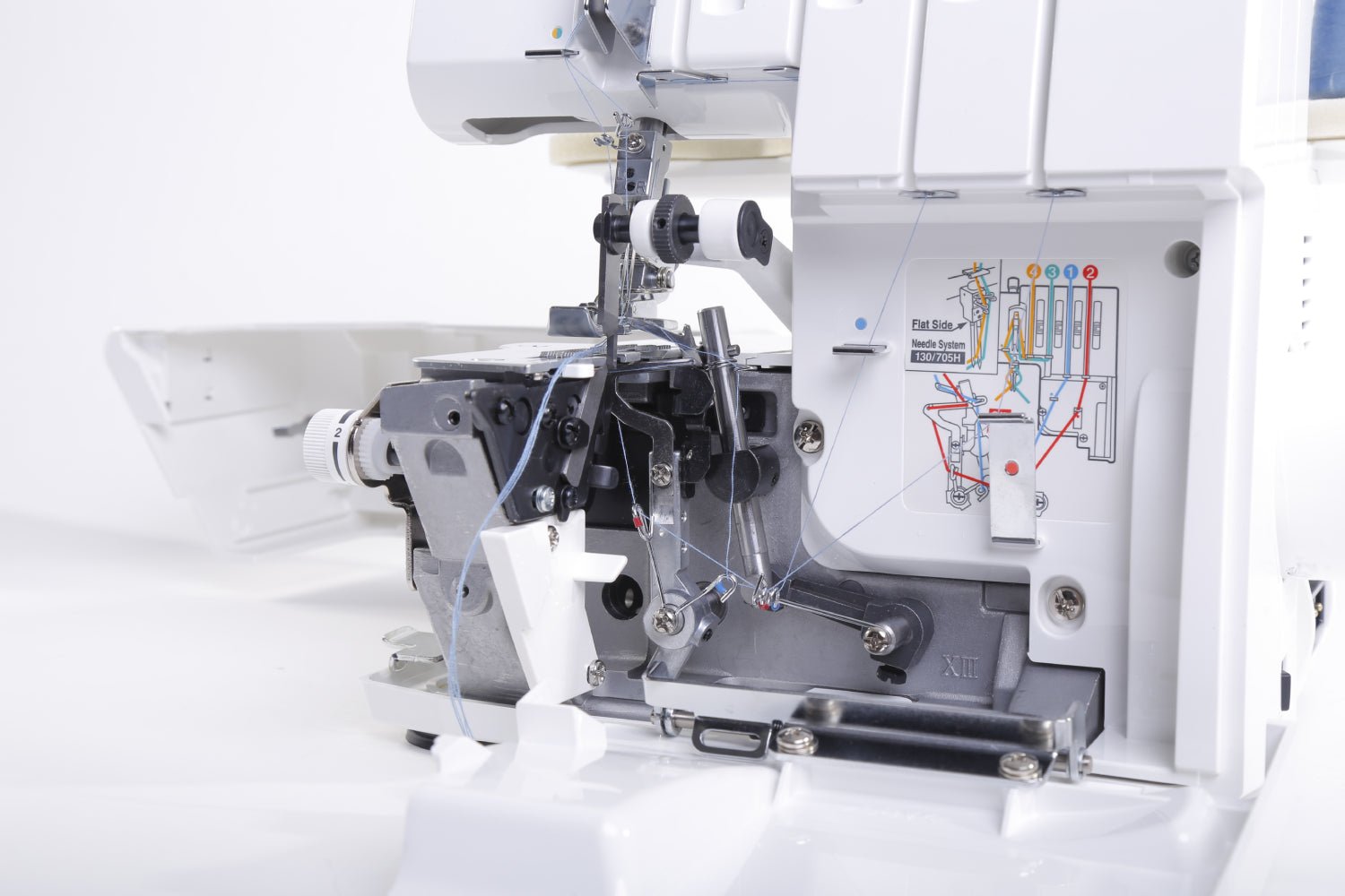 Close-up of a Juki MO-104D internal components