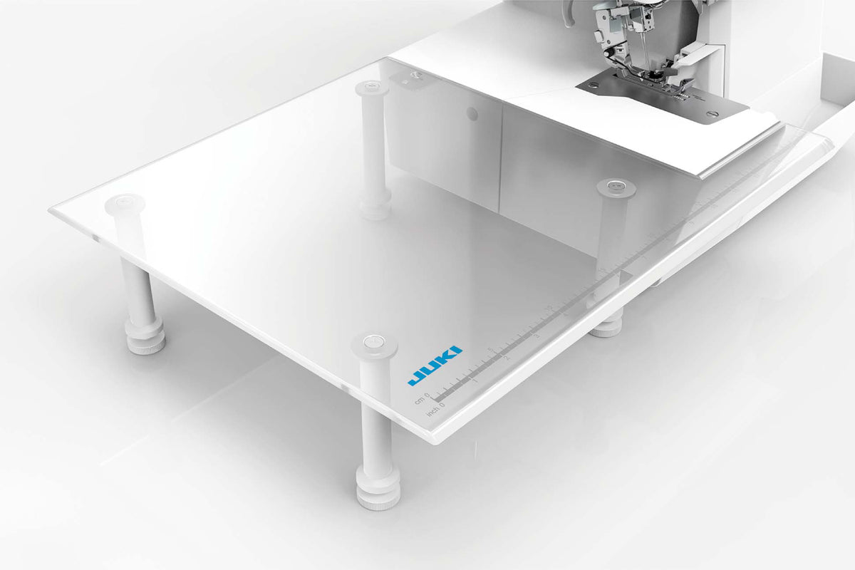 Juki MO-2800 with an extended work space table attached