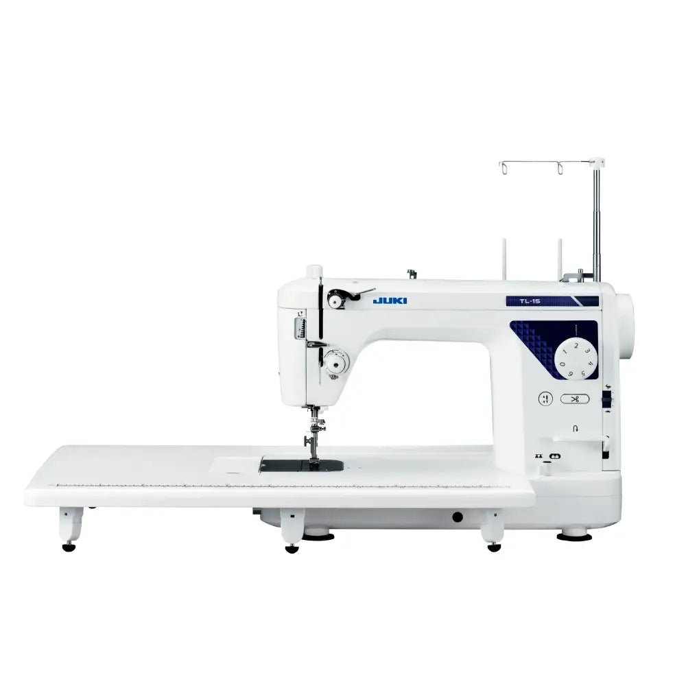 White Juki TL-15 sewing machine with brand logo on a white background