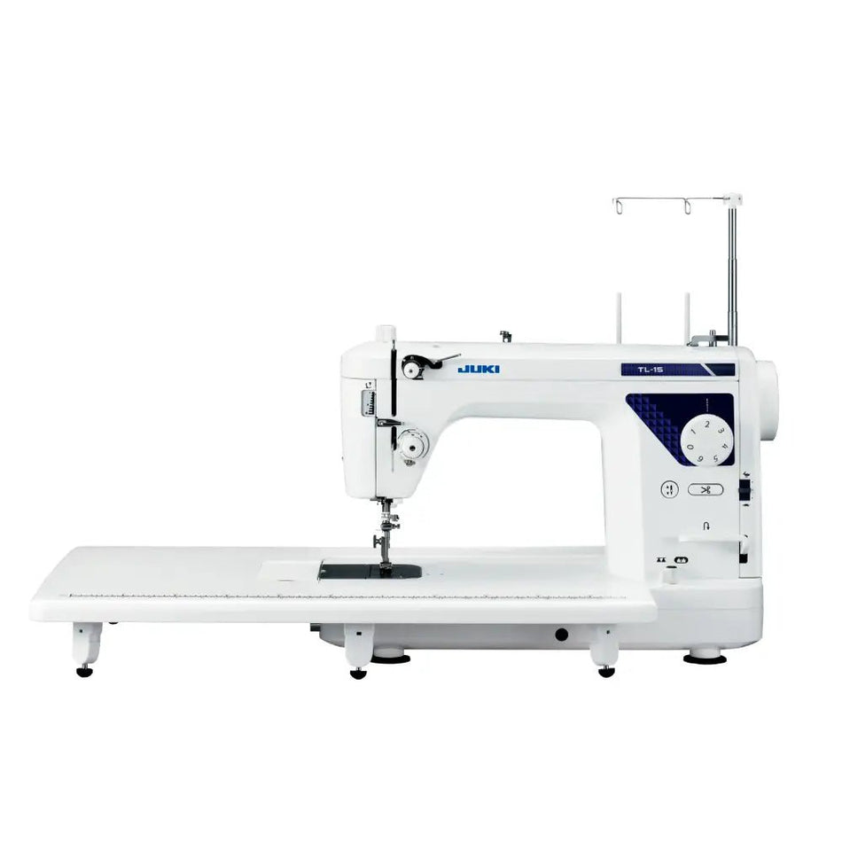 White Juki TL-15 sewing machine with brand logo on a white background
