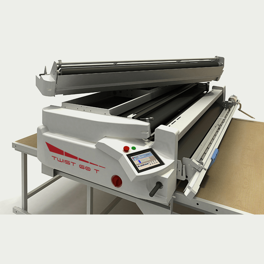 Morgan Tecnica Twist 60T spreader machine with digital display on a white background
