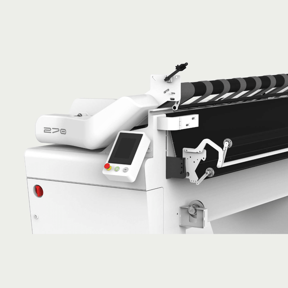 CNC machine with digital display on a white background