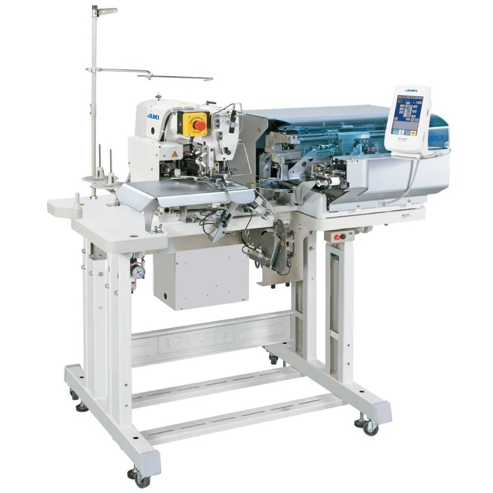 Juki AB-1351 Belt Loop attaching machine with digital display on a white background