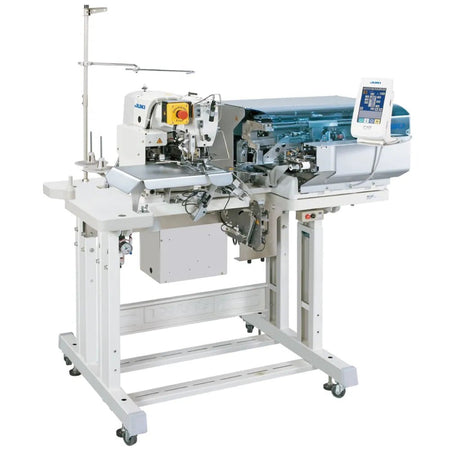 Juki AB-1351 Belt Loop attaching machine with digital display on a white background