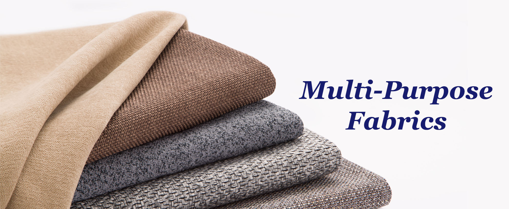 Stack of multi-purpose fabrics with a plain background